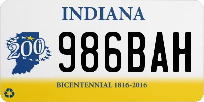 IN license plate 986BAH