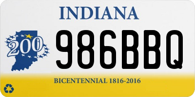 IN license plate 986BBQ