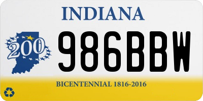 IN license plate 986BBW