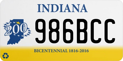 IN license plate 986BCC