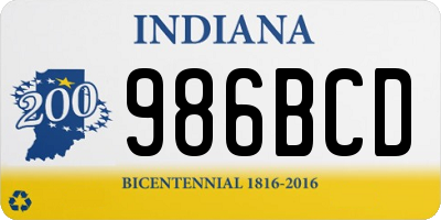 IN license plate 986BCD