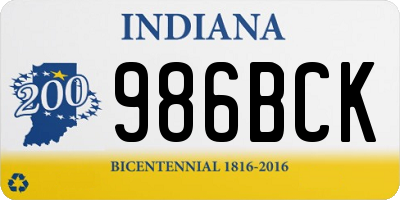 IN license plate 986BCK