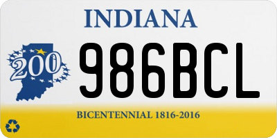 IN license plate 986BCL