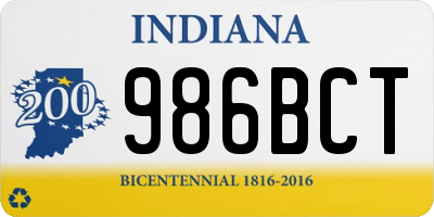 IN license plate 986BCT