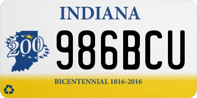 IN license plate 986BCU