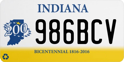 IN license plate 986BCV