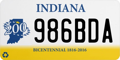 IN license plate 986BDA