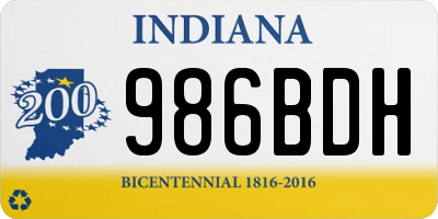 IN license plate 986BDH