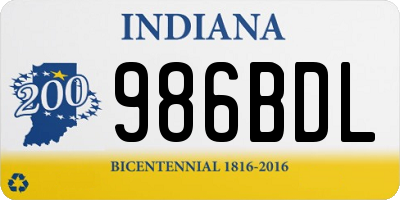 IN license plate 986BDL