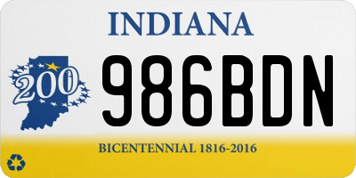 IN license plate 986BDN