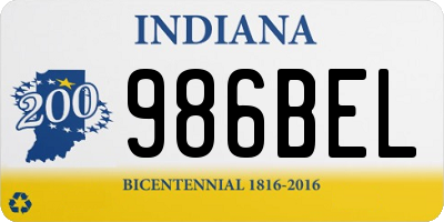 IN license plate 986BEL