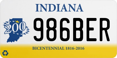 IN license plate 986BER