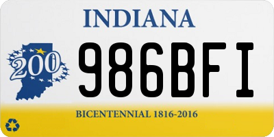 IN license plate 986BFI