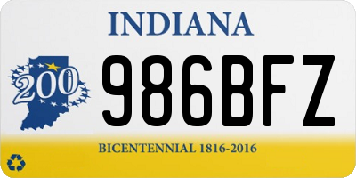 IN license plate 986BFZ