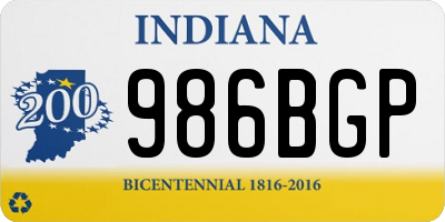 IN license plate 986BGP