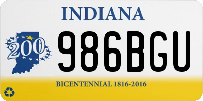 IN license plate 986BGU