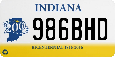 IN license plate 986BHD