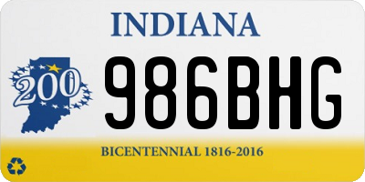 IN license plate 986BHG