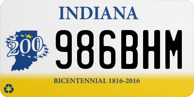 IN license plate 986BHM