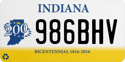 IN license plate 986BHV