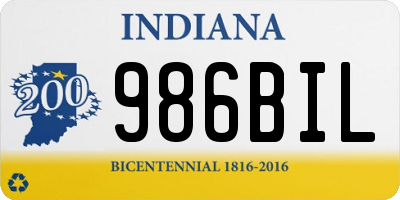 IN license plate 986BIL