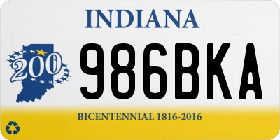 IN license plate 986BKA