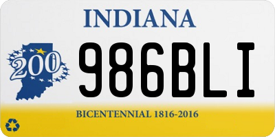 IN license plate 986BLI