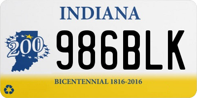 IN license plate 986BLK