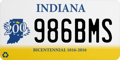 IN license plate 986BMS