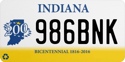 IN license plate 986BNK