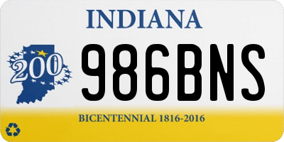 IN license plate 986BNS