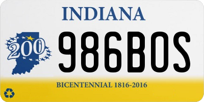 IN license plate 986BOS