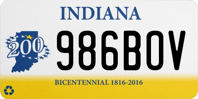 IN license plate 986BOV