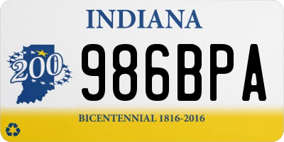 IN license plate 986BPA