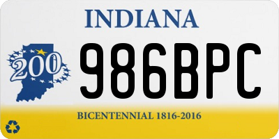 IN license plate 986BPC
