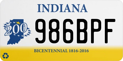 IN license plate 986BPF