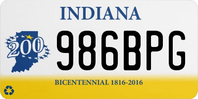 IN license plate 986BPG