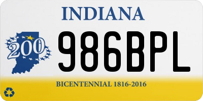 IN license plate 986BPL