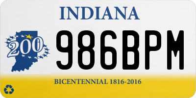 IN license plate 986BPM