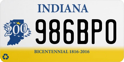 IN license plate 986BPO