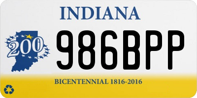 IN license plate 986BPP