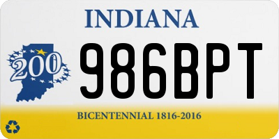 IN license plate 986BPT