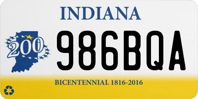 IN license plate 986BQA