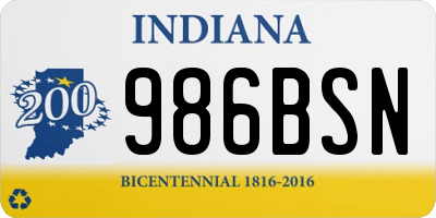 IN license plate 986BSN