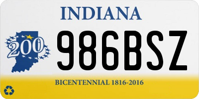 IN license plate 986BSZ