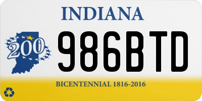 IN license plate 986BTD