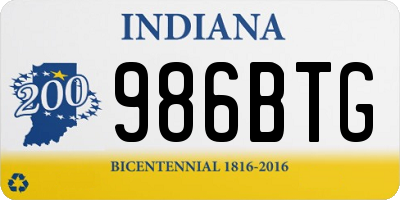 IN license plate 986BTG