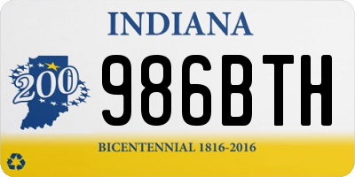 IN license plate 986BTH