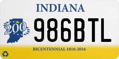 IN license plate 986BTL