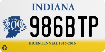 IN license plate 986BTP